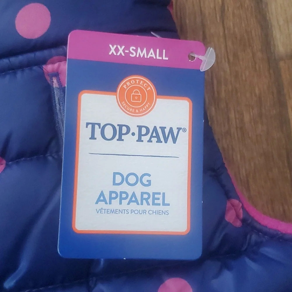 Dog Quilted Puffer Jacket by Top Paw - Adjustable | Size Medium NWT